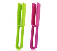Comsmart Lot de 2 nettoyants pour stores vénitiens avec 2 manchons supplémentaires pour stores de fenêtre, climatiseur (rouge et vert)