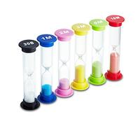 Comsmart Lot de 6 Sabliers de couleur, de 30 s, 1 min, 2 min, 3 min, 5 min, 10 min, couleur aléatoire Lot de 6