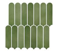 COMSTICKC Mat Vert Credence Adhesive pour Cuisine, 3D Carrelage Adhésif Mural 30x30 cm 10 Pièces - Crédence Autocollante Salle de Bain - Metro 3D Dalle PVC Adhesive Murale