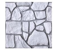 COMSTICKC Panneaux Muraux 3D Adhesif Pierre, 10 Pièces, 30x30 cm, Grise Fausse Brique Murale PVC, Revêtement Mural 3D Adhésif Imitation Pierre, imperméable