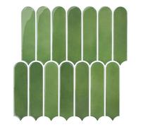 COMSTICKC Plus épais Credence Adhésif pour Cuisine Salle de Bain, 10 Pièces, Vert Carrelage Adhesif Mural, Carrelage Autocollant Métro, imperméable, 30,5x30,5cm