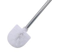 COMSY Brosses pour Cuvette de Toilette Têtes de Brosse Loo avec Brosse de Toilette de 9 cm de Diamètre avec Poignée en Acier Inoxydable Têtes de Brosse Amovibles pour Salle de Bains Hôtel Maison,Blanc
