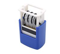 COMSY Mini tampon dateur 4 mm réglable auto-encreur tampon de date auto-encreur réglable manuellement pour professeur de bureau et facture année/mois/jour(Stamp without ink),Bleu
