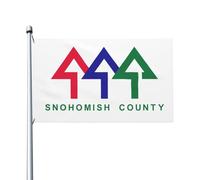 Comté De Snohomish, Washington Bannière Décoratif Drapeaux Couleurs Vives Drapeau Pour Extérieur Célébrations Jardin 3X5Ft
