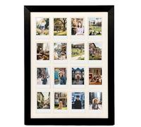 Comtraker Polaroid Cadre photo pour pellicule Instax Mini 5,1 x 7,6 cm 16 ouvertures Noir 17,6 x 12,6 cm