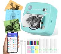 Comuis Sharp Mini Imprimante Photo Portable, imprimante Thermique instantanée sans Fil Bluetooth avec 10 Rouleaux de Papier Thermique, imprimante pour Photos liste d'étiquettes (F)