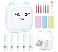 Comuis Sharp Mini Imprimante Photo Portable, imprimante Thermique instantanée sans Fil Bluetooth avec 10 Rouleaux de Papier Thermique, imprimante pour Photos liste d'étiquettes (D)