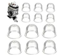 COMVASTARS 12Pcs Echo,Blanche Pompe D'ampoule D'amorce 19MM/22MM Tasse D'huile de Carburateur Capsule D'allumage Pompe à Carburant pour Tondeuse,Souffleur,Débroussailleuse,Scie à Essence,Coupe-haie