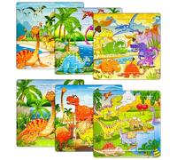 comvastars 6 Puzzles de Dinosaures,Enigmes préscolaires,Idéaux pour l'éducation et l'apprentissage des Tout-Petits garçons et Filles et Cadeaux pour Les Enfants de 2 3 4 5 6 Ans et Plus (Dinosaures)