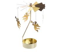 COMVIP Bougeoir Rotatif en Métal Chandelier Porte-Bougie Carrousel Décoration L: Doré - Ange