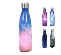 COMVIP Bouteille d'eau Isotherme Gourde Sport 500ml Galaxie D: Rose/Bleu