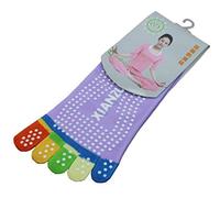 COMVIP Chaussettes avec Orteils Femme pour Sport Yoga Socquettes Anti-dérapantes Violet Clair #A