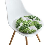 COMVIP Coussin de Chaise Imprimé Doux Classe Bureau Galette de Chaise 40x40cm Rond-Grande Feuille