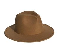 COMVIP Hiver Chapeau Fedora Feutre Large Bord Capeline Femme Panama Homme Cosplay Cocktail Anniversaire Chameau