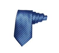 COMVIP Jolie Cravate d'Affaires Homme à Rayures 8cm Largeur en Polyester Gentil Bleu Noir#B