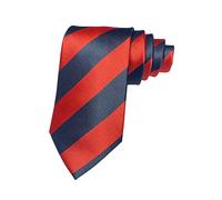 COMVIP Jolie Cravate d'Affaires Homme à Rayures 8cm Largeur en Polyester Gentil Rouge Noir