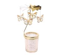 COMVIP Porte-Bougie Rotatif Carrousel Bougeoir Bougie Chauffe-Plat Fantaisie M: Doré - Papillon