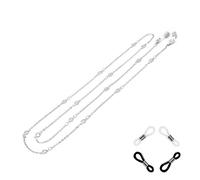 COMVIP Rétro Chaîne de Lunettes Strass Vogue Cordon pour Lunettes de Vue Argenté