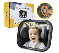 ComwithSafe Miroir Voiture Bébé Sécurisé - Rétroviseur Intérieur Incassable, Réglable 360° pour Siège Arrière - Installation Rapide - Vision Claire et Large pour bien voir l'enfant - Accessoire Auto
