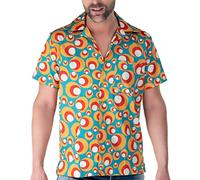 Comycom Chemise à manches courtes « DOTS » - Chemise décontractée colorée pour homme avec col à revers style rétro pour la discothèque ou comme chemise hawaïenne, coloré, XXXXL