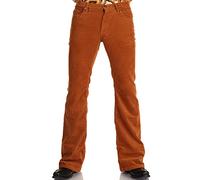 Comycom Pantalon bootcut en velours côtelé pour homme - Marron moyen - Style rétro - Jean en velours côtelé évasé des années 70, marron, 30W x 32L