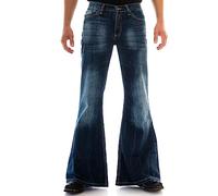Comycom Star Burn Jean évasé pour homme Bleu foncé années 70, bleu foncé, 40W / 34L