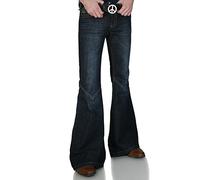 Comycom Star Cooper Jean évasé pour homme Bleu foncé années 70 Style vintage, bleu foncé, 29W x 36L