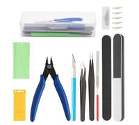 Comzantor 10 Pièces Kit d'outils de Modélisme Gundam Modèle, Maquette Construction Modeler de Base Réparation et Fixation, Hobby Building Craft Set, avec Boîte, pour l'assemblage Modèles de Voitures