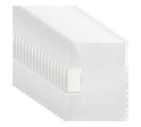 Comzantor 48Pcs Pochette Plastique A4 Imperméable, Pochettes Plastiques Perforées A4, Porte Documents, Chemise, Dossier Transparent avec Trous pour Reliure et Pochette pour Étiquette