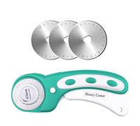 Comzantor Cutter Rotatif Couture 45mm, Kit de Couteau Roulette Couture avec 3 Lame de Rechange et Découpe Précise Mécanisme de Protection, Couteau Rotatif pour Papier, Tissu, Cuir, Scrapbooking