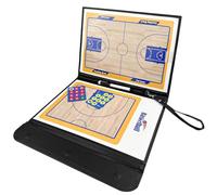 Comzantor Tableau Aimanté en Cuir, Board D'Écussons Tactiques, Plaquette Entraineur Basket, Panneau de Signalisation avec Stylo Aimants, pour Entraînement et Compétition