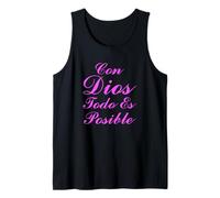 Con Dios Todo ES Posible Bibia Espanol Espagnol Rosa Catolica Débardeur