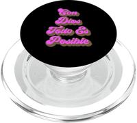Con Dios Todo ES Posible Bibia Espanol Espagnol Rosa Catolica PopSockets PopGrip pour MagSafe