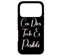 Con Dios Todo ES Posible Bible chrétienne Mujer Amor Espagnol Coque pour iPhone 17 Pro