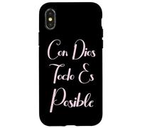 Con Dios Todo ES Posible Bible chrétienne Mujer Amor Espagnol Coque pour iPhone X/XS