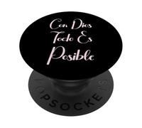 Con Dios Todo ES Posible Bible chrétienne Mujer Amor Espagnol PopSockets PopGrip Adhésif