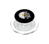 Con Dios Todo ES Posible Chrétien Espagnol Daisy Flower God PopSockets PopGrip pour MagSafe