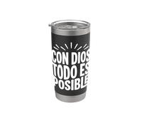 Con Dios Todo Es Posible Chrétien Espanol Religion Foi Gobelet isotherme en acier inoxydable double paroi
