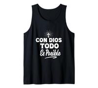 Con Dios Todo ES Posible Croix d'amour chrétienne Jésus Foi Débardeur
