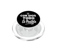 Con Dios Todo ES Posible Croix d'amour chrétienne Jésus Foi PopSockets PopGrip pour MagSafe