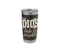 Con Dios Todo Es Posible Écriture de foi chrétienne espagnole Gobelet isotherme en acier inoxydable double paroi
