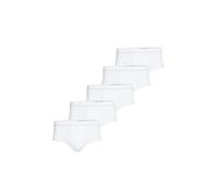 con-ta Lot de 5 Caleçons Sous Vetement Confortables pour Homme - Design Classique - Coton - Blanc - Taille 5
