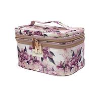 Conair Travel Makeup Bag, Large Toiletry and Cosmetic Bag, Perfect Size for Use at Home Or Travel, Train Case Shape in Pink Floral Print