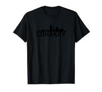 Conakry Guinée City Skyline Silhouette Silhouette Croquis T-Shirt
