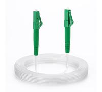 CONBIC Câble à fibre optique LC/APC 8° vers LC/APC 8° Transparent/Invisible, Câble patch LWL Simplex, 9/125μm, fibre optique FTTH, G.657.A2, ultra fin et flexible, avec adaptateur d'extension (20 m)