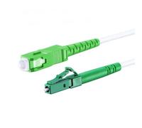 CONBIC® Câble à fibre optique LWL - OS2 blanc, SC/APC vers LC/APC mâle 8° - Câble patch Simplex 9/125 - Fil optique au mètre G.657.A2 (0,5 m)