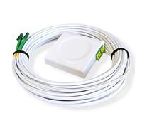 CONBIC® FTTH KIT Câble à fibre optique pré-confectionné avec boîte de jonction, LC/APC 8°, blanc, câble patch OS2, 4,0 mm de diamètre, 9/125 μm, LSZH, fibre optique FTTH, G.657.A2. (30 m)