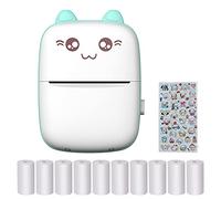 ConBlom Imprimante Photo Portable, Mini Imprimante Photo Instantané sans Fil BT, avec 10 Rouleaux de Papier Thermique, pour Photo Étiquettes Memo