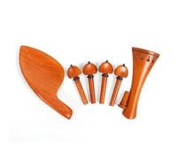Conboxus Ensemble de pièces de rechange haut de gamme pour violon 4/4, kit d'accessoires de violon en bois de sappanwood, cordier, mentonnière, chevilles d'accordage