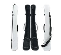 Conboxus Étui de rangement professionnel en fibre de carbone pour archet de violoncelle 2 archets 4/4 résistant aux chocs avec bandoulière étanche (blanc)